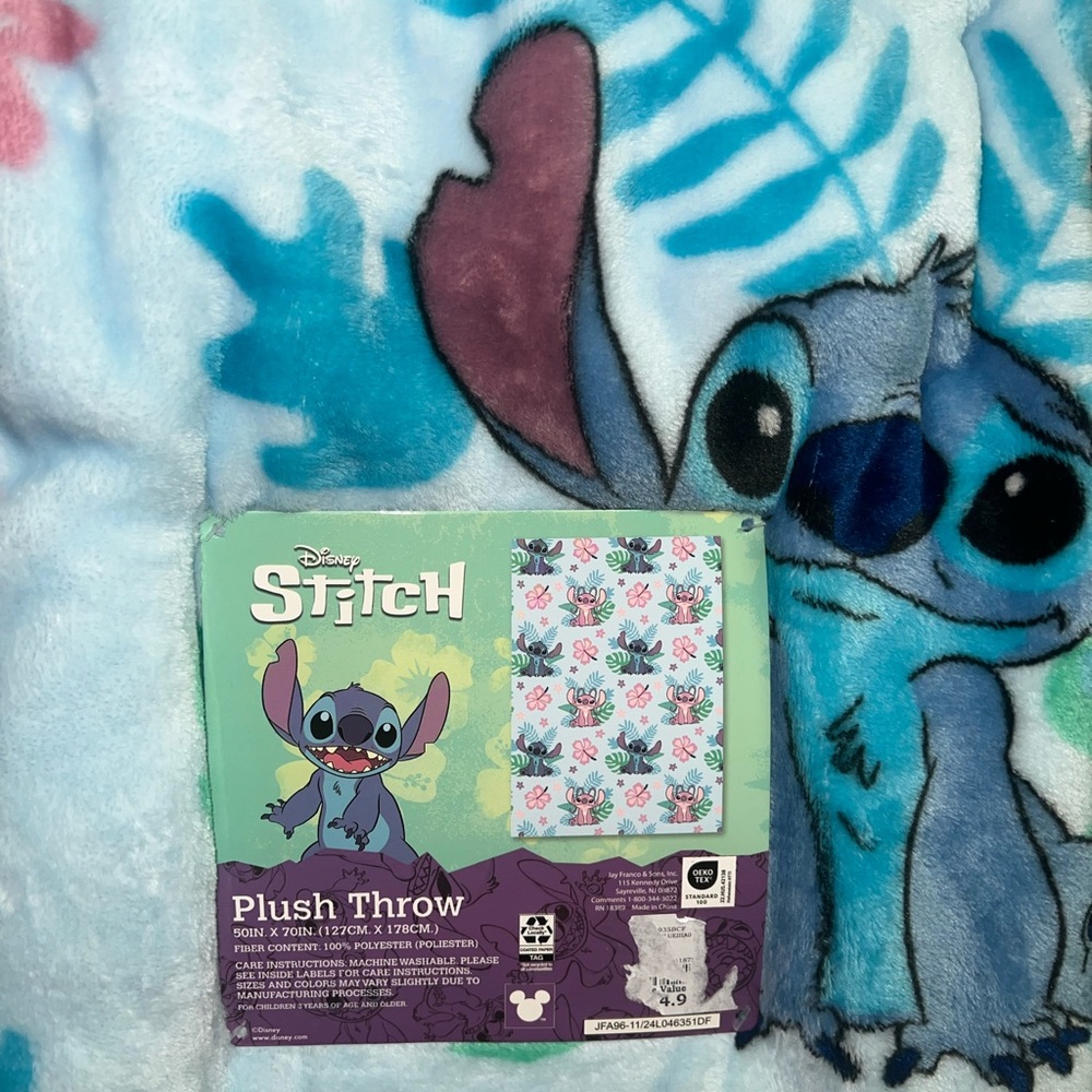 Disney Stitch Plush Throw Blanket